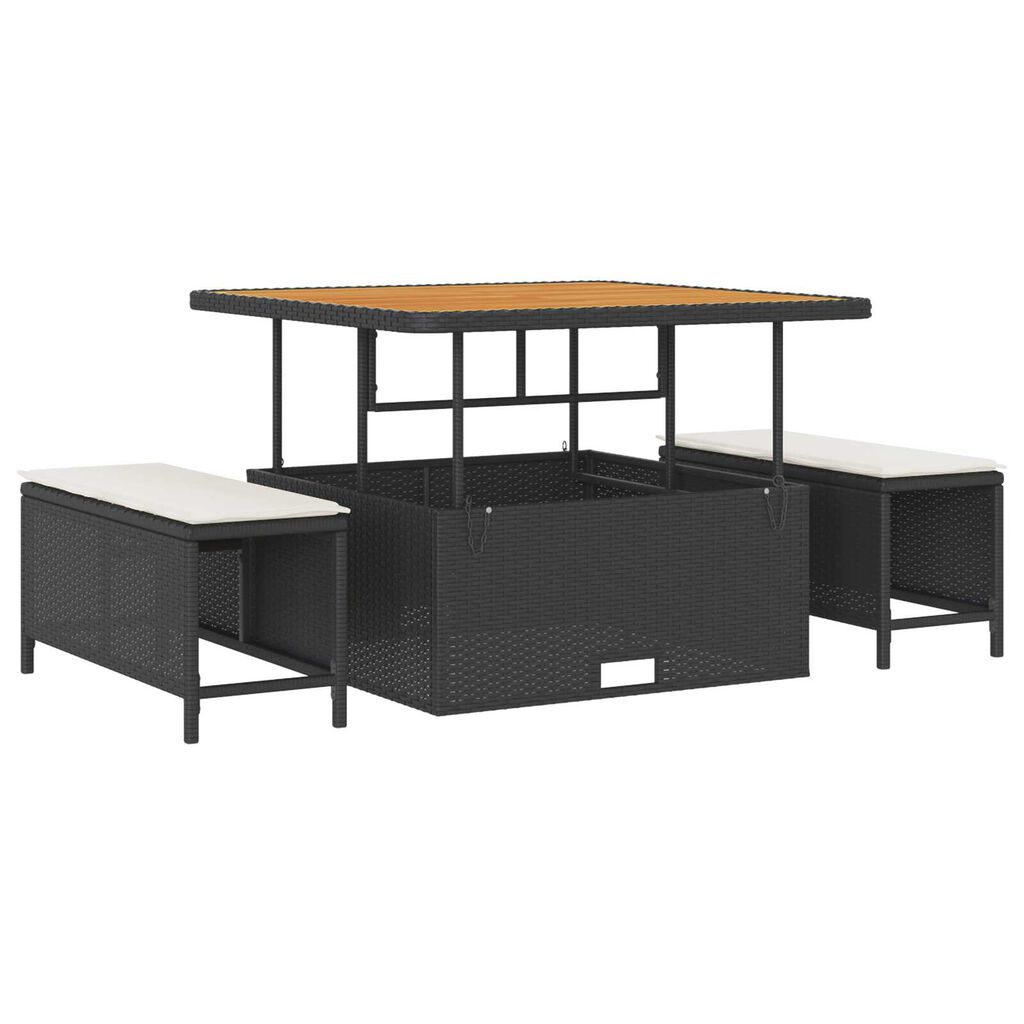 vidaXL Σετ Καναπέ Κήπου 8 pcs Μαύρο και Κρέμα 100 x 100 x 71 cm