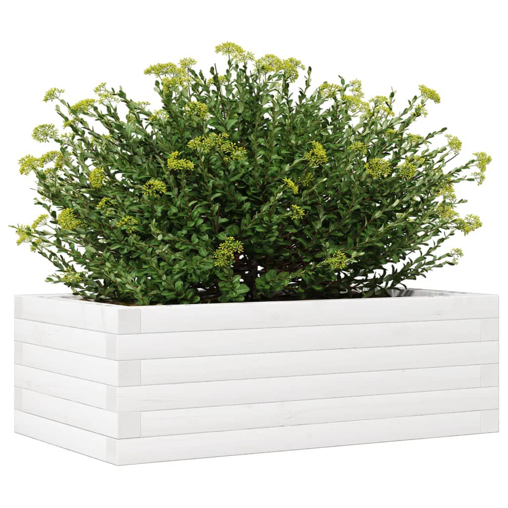 vidaXL Ζαρντινιέρα Κήπου Λευκή 70x40x23 εκ. από Μασίφ Ξύλο Πεύκου