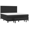 vidaXL Κρεβάτι Boxspring με Στρώμα Μαύρο 180x200εκ.από Συνθετικό Δέρμα