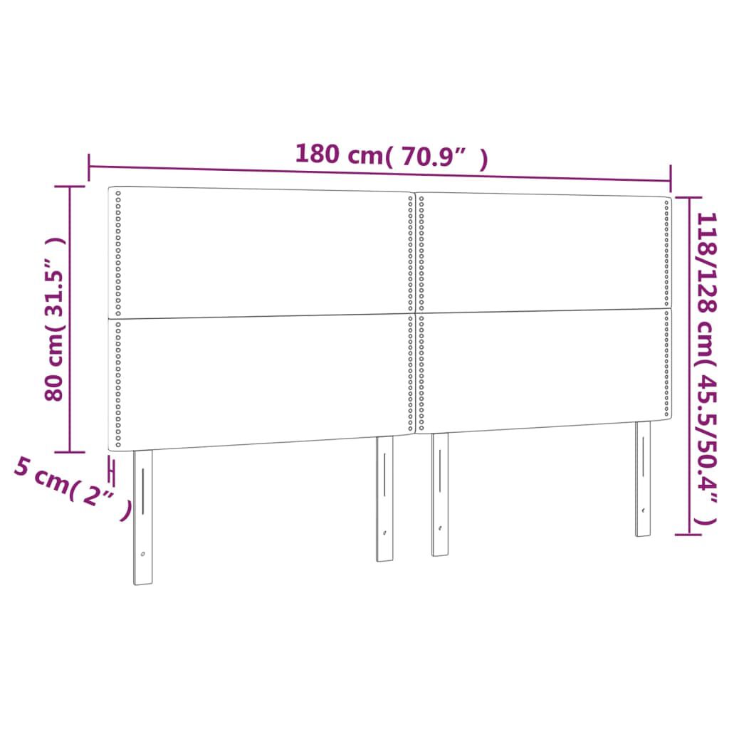 vidaXL Κεφαλάρια Κρεβατιού 4 τεμ. Taupe 90x5x78/88 εκ. Υφασμάτινο