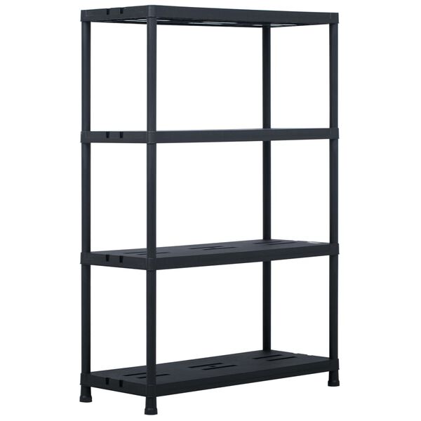 vidaXL Ραφιέρες 2 τεμ. Μαύρες 220 κ. 90 x 40 x 138 εκ. Πλαστικές