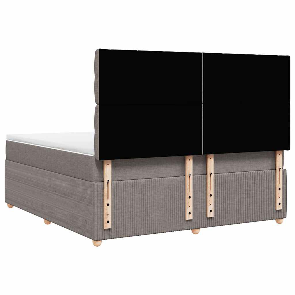 vidaXL Κρεβάτι Boxspring με Στρώμα Taupe 180x200 εκ. Υφασμάτινο