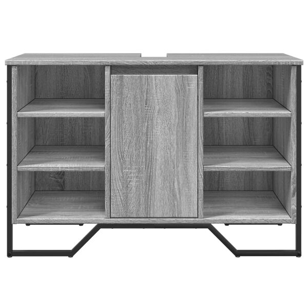 vidaXL Ντουλάπι Νιπτήρα Μπάνιου Γκρι Sonoma 91x35x60 εκ. Επεξ. Ξύλο