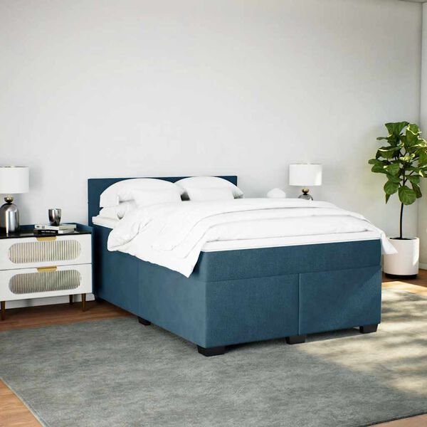 vidaXL &Kappa;&rho;&epsilon;&beta;ά&tau;&iota; Boxspring &mu;&epsilon; &Sigma;&tau;&rho;ώ&mu;&alpha; &Mu;&pi;&lambda;&epsilon; 140x190 &epsilon;&kappa;. &Beta;&epsilon;&lambda;&omicron;ύ&delta;&iota;&nu;&omicron;