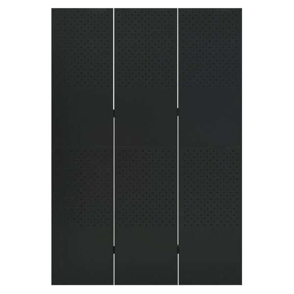 vidaXL Διαχωριστικό Δωματίου με 3 Πάνελ Μαύρο 120 x 180 εκ. από Ατσάλι