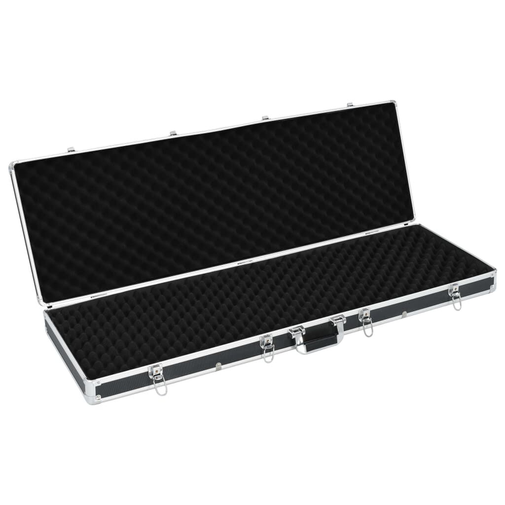 vidaXL Βαλίτσα Όπλου Μαύρη 118 x 38 x 12 εκ. από Αλουμίνιο