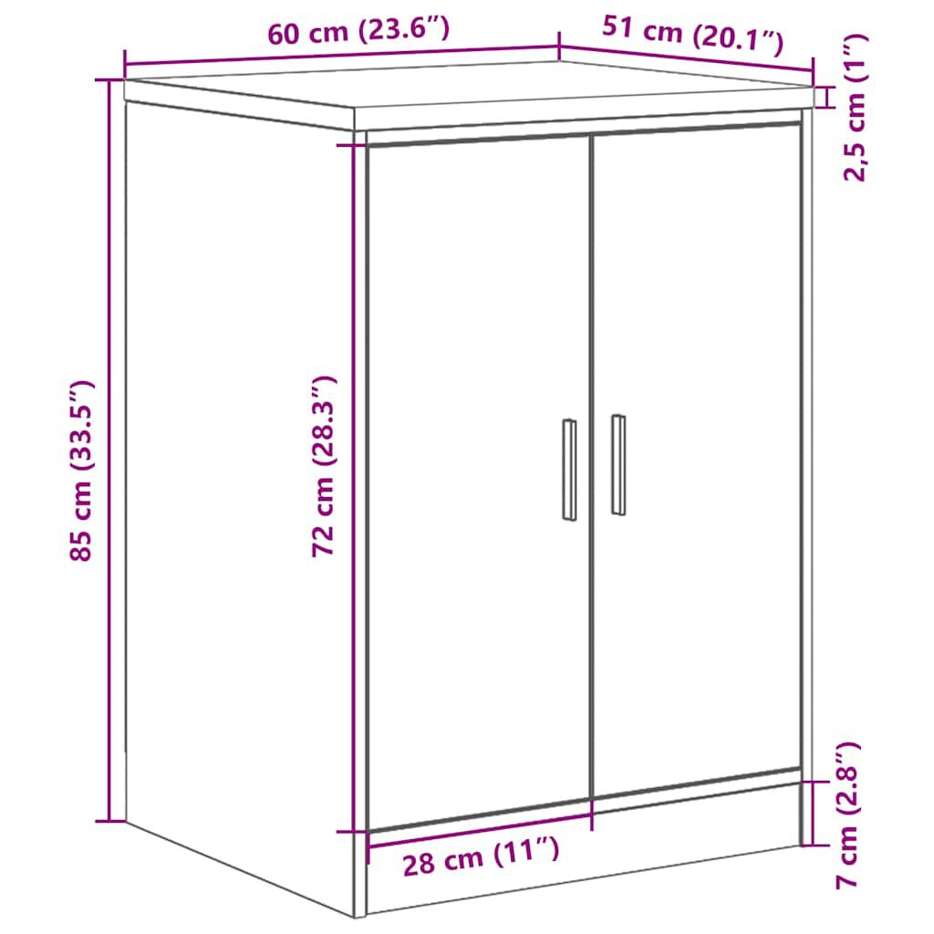 vidaXL ντουλάπι αποθήκευσης γκαράζ 60x51x85 εκ μασίφ ξύλο πεύκο