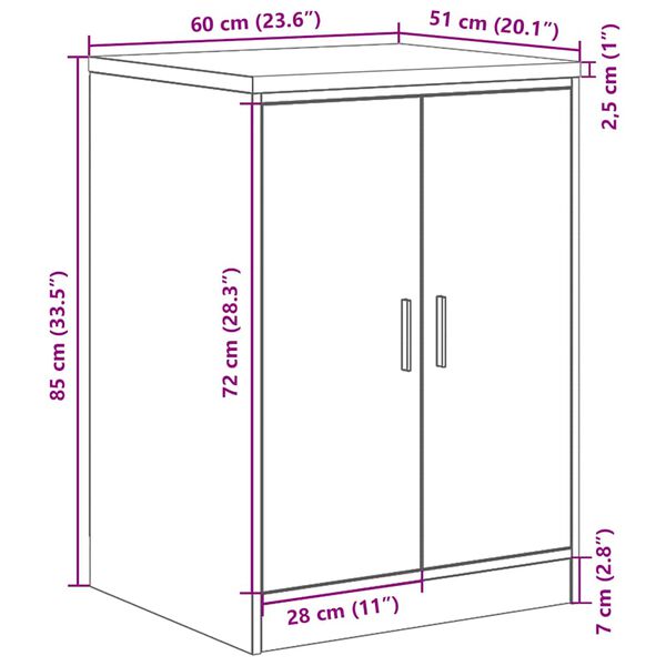 vidaXL ντουλάπι αποθήκευσης γκαράζ 60x51x85 εκ μασίφ ξύλο πεύκο