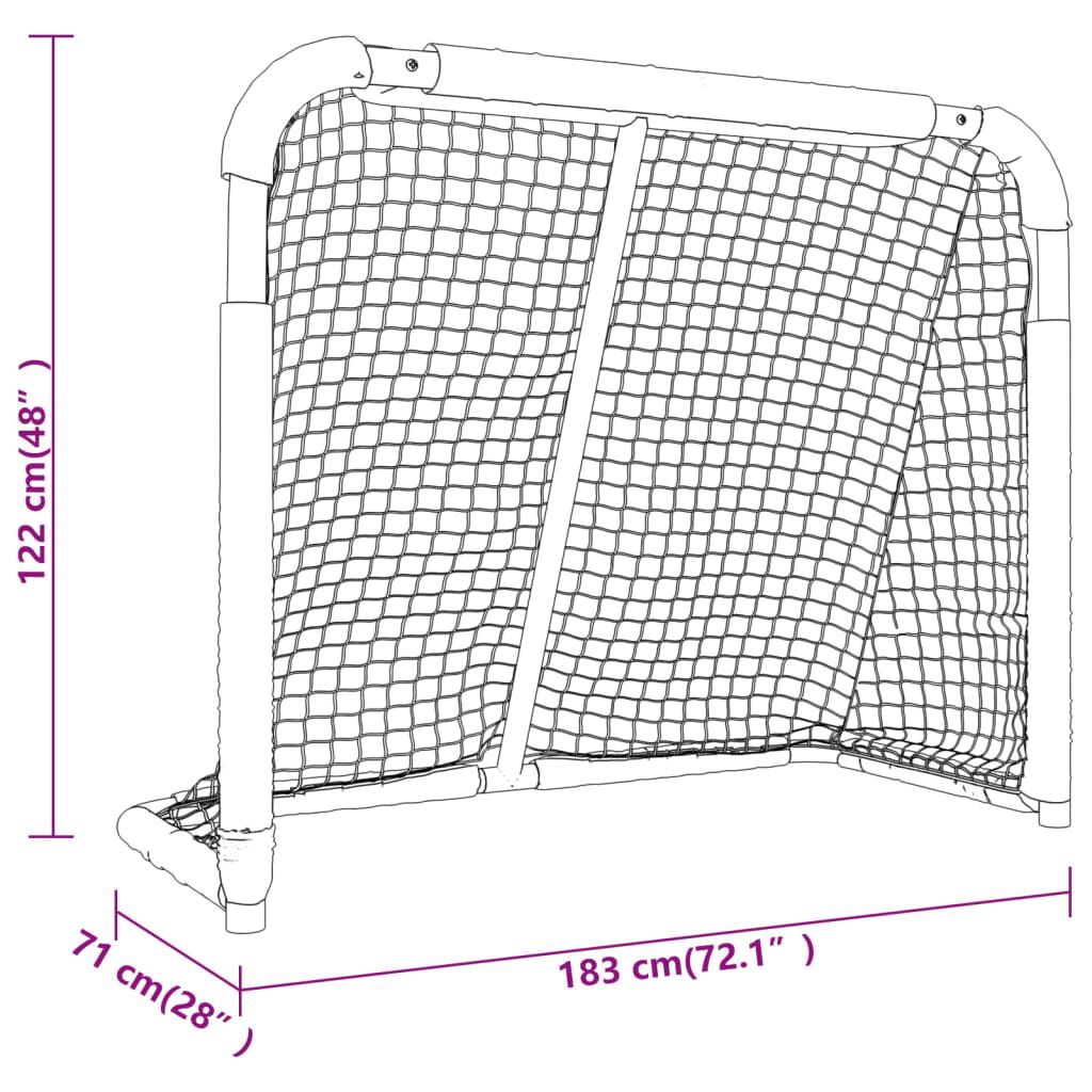 vidaXL Τέρμα Χόκεϊ Κόκκινο και Λευκό 183 x 71 x 122 εκ. από Πολυεστέρα