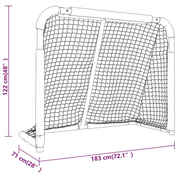 vidaXL Τέρμα Χόκεϊ Κόκκινο και Λευκό 183 x 71 x 122 εκ. από Πολυεστέρα