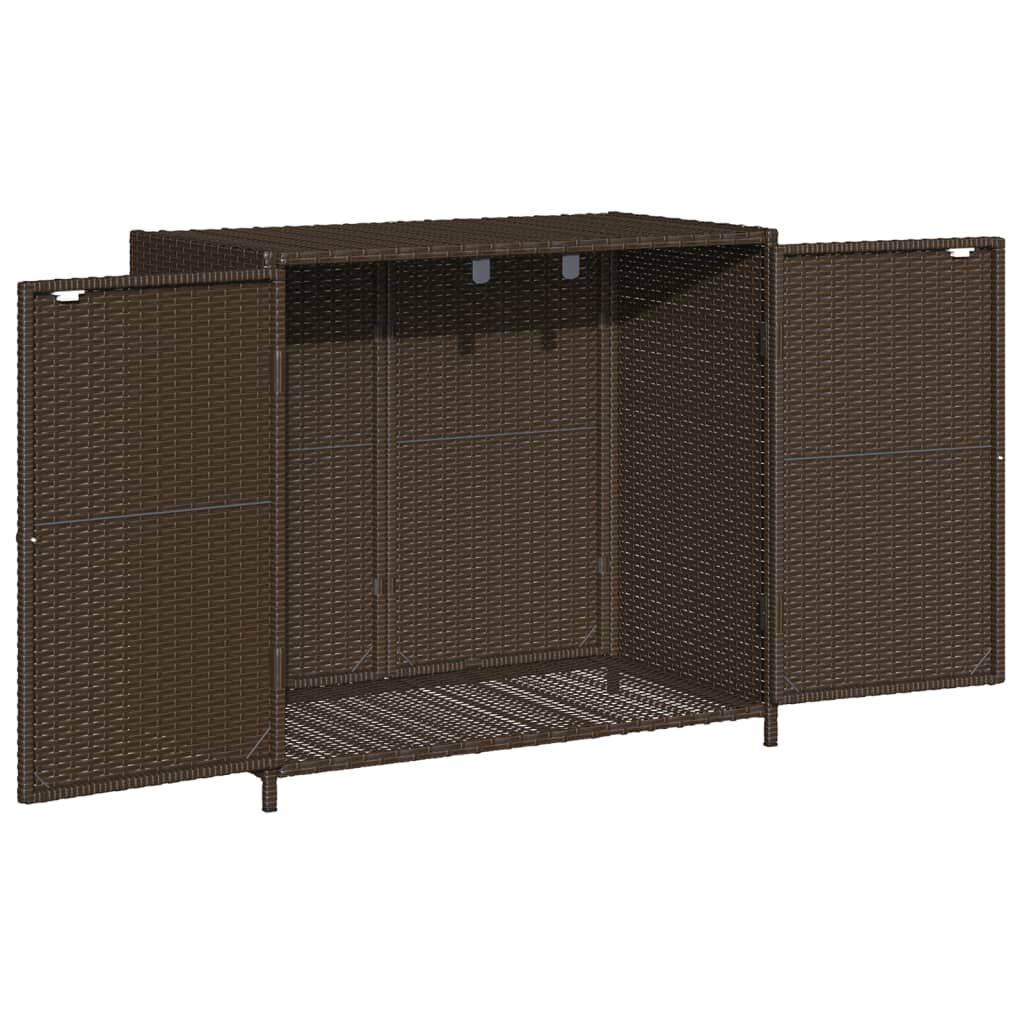 vidaXL Ντουλάπι Αποθήκευσης Κήπου Καφέ 83x45x76 εκ. Συνθετικό Ρατάν