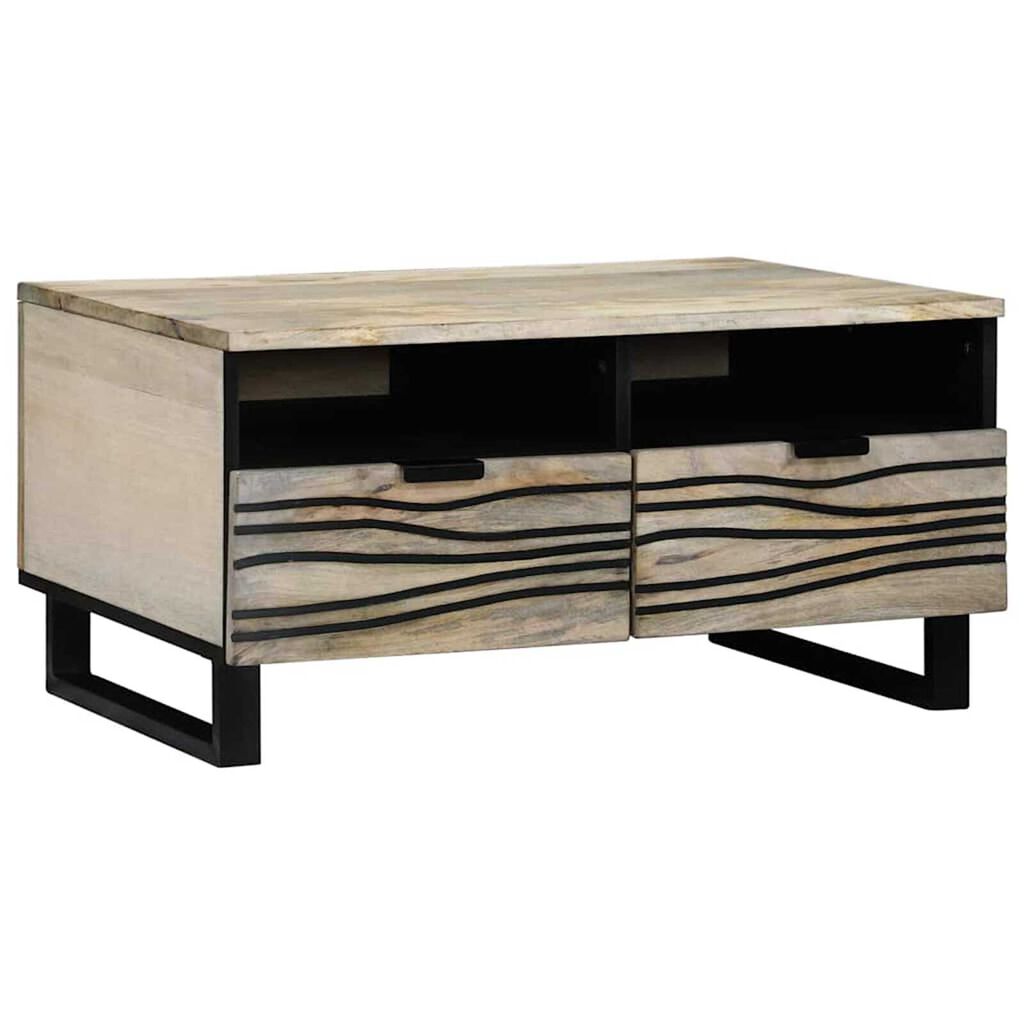 vidaXL Τραπεζάκι σαλονιού with Drawer Άσπρο, Μαύρο 80 x 54 x 40 εκ