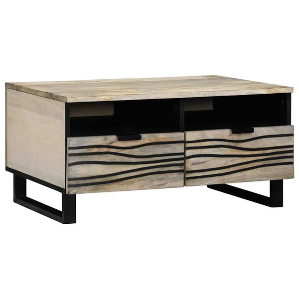 vidaXL Τραπεζάκι σαλονιού with Drawer Άσπρο, Μαύρο 80 x 54 x 40 εκ