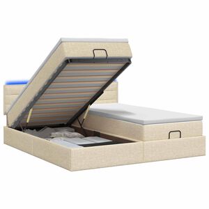 vidaXL &Kappa;&rho;&epsilon;&beta;ά&tau;&iota; Ottoman &mu;&epsilon; &Sigma;&tau;&rho;ώ&mu;&alpha; &kappa;&alpha;&iota; LED &Kappa;&rho;&epsilon;&mu; 180 x 200 cm Ύ&phi;&alpha;&sigma;&mu;&alpha;