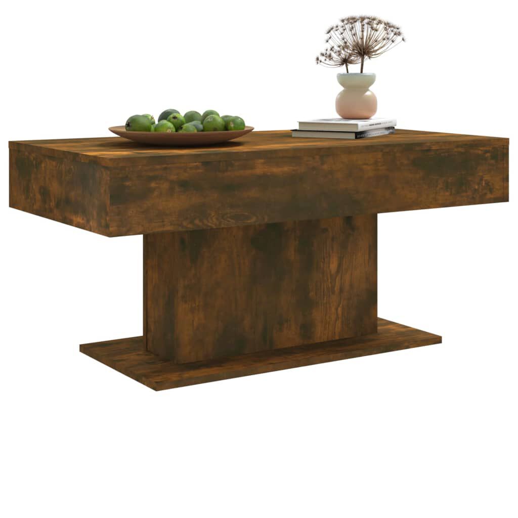 vidaXL Τραπεζάκι Σαλονιού Καπνιστή Δρυς 96x50x45 εκ. από Επεξεργ. Ξύλο