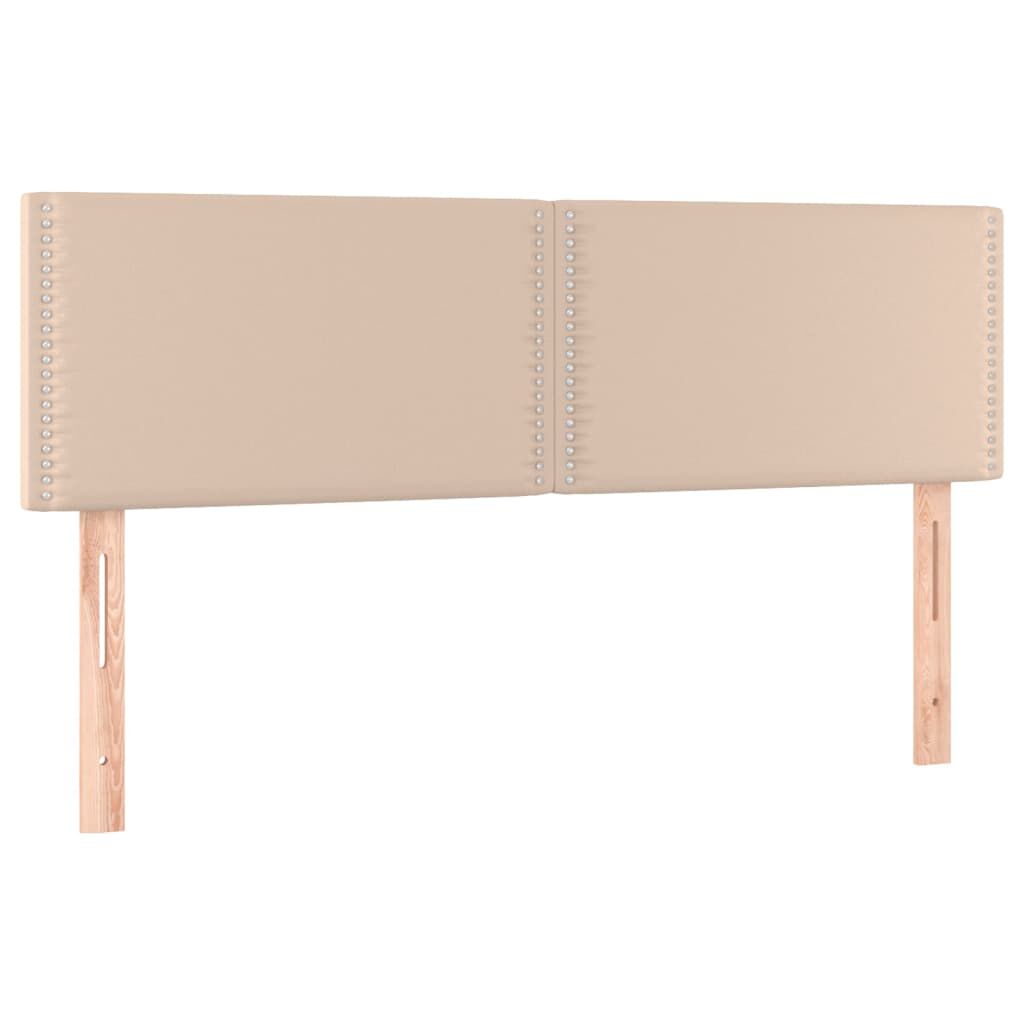 vidaXL Κρεβάτι Boxspring με Στρώμα Καπουτσίνο 140x200εκ.από Συνθ.Δέρμα