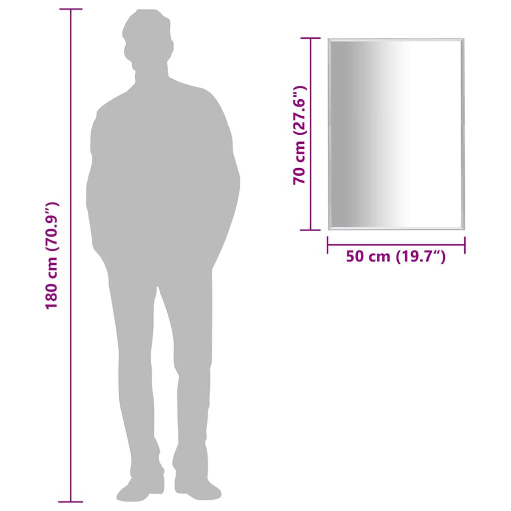 vidaXL Καθρέφτης Ασημί 70 x 50 εκ.