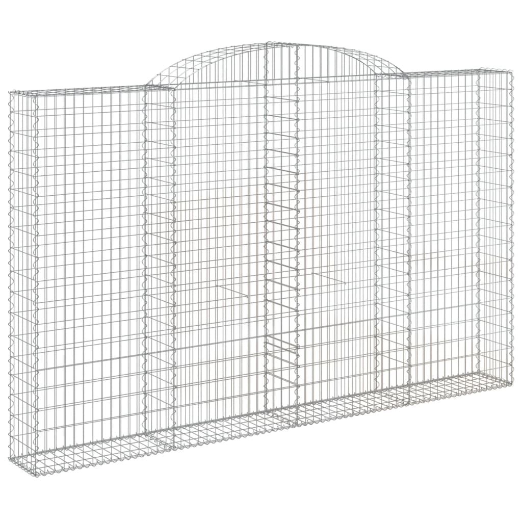 vidaXL Συρματοκιβώτια Τοξωτά 3 τεμ. 300x30x180/200 εκ. Γαλβαν. Ατσάλι