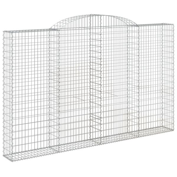 vidaXL Συρματοκιβώτια Τοξωτά 3 τεμ. 300x30x180/200 εκ. Γαλβαν. Ατσάλι