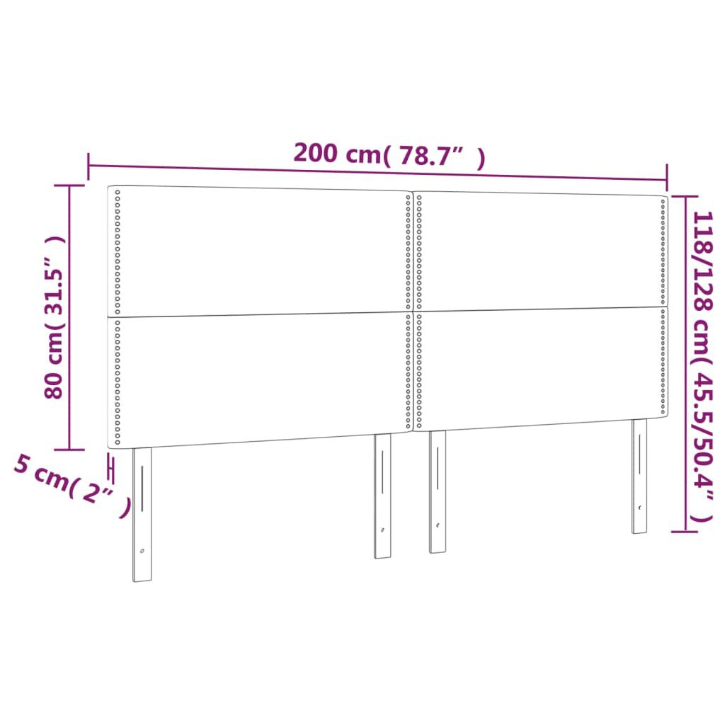 vidaXL Κεφαλάρια Κρεβατιού 4 τεμ.Σκ.Πράσινο 100x5x78/88 εκ. Βελούδινο