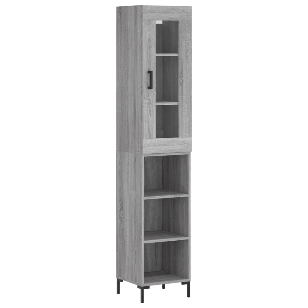 vidaXL Μπουφές Sonoma Γκρι 34,5 x 34 x 180 εκ. από Επεξεργασμένο Ξύλο