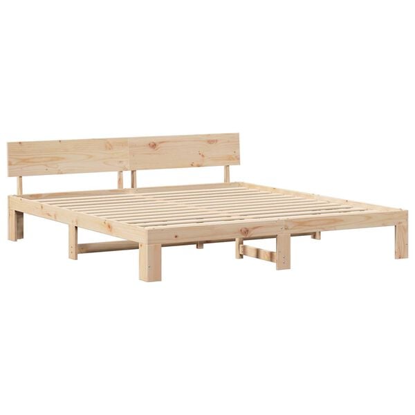 vidaXL Κρεβάτι με Κεφαλάρι 180x200 εκ Μασίφ Ξύλο Πεύκου