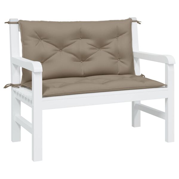 vidaXL Μαξιλάρια Πάγκου Κήπου 2 τεμ. Taupe 100x50x7cm Ύφασμα Oxford