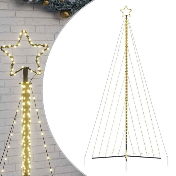 vidaXL Χριστουγεννιάτικο δέντρο LED 570 LEDs Ζεστό Λευκό 399 εκ.