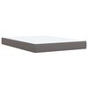 vidaXL Κρεβάτι Boxspring με Στρώμα Γκρι 140x190εκ. από Συνθετικό Δέρμα