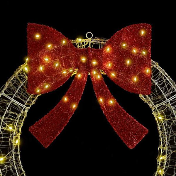 vidaXL Στεφάνι με 80 LED Θερμό λευκό 92 x 9.5 x 92 εκ Ακρυλικό