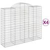 vidaXL Συρματοκιβώτια Τοξωτά 4 τεμ. 200x50x160/180 εκ. Γαλβαν. Ατσάλι
