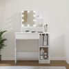 vidaXL Μπουντουάρ με LED Γυαλιστερό Λευκό 86,5x35x136 εκ.