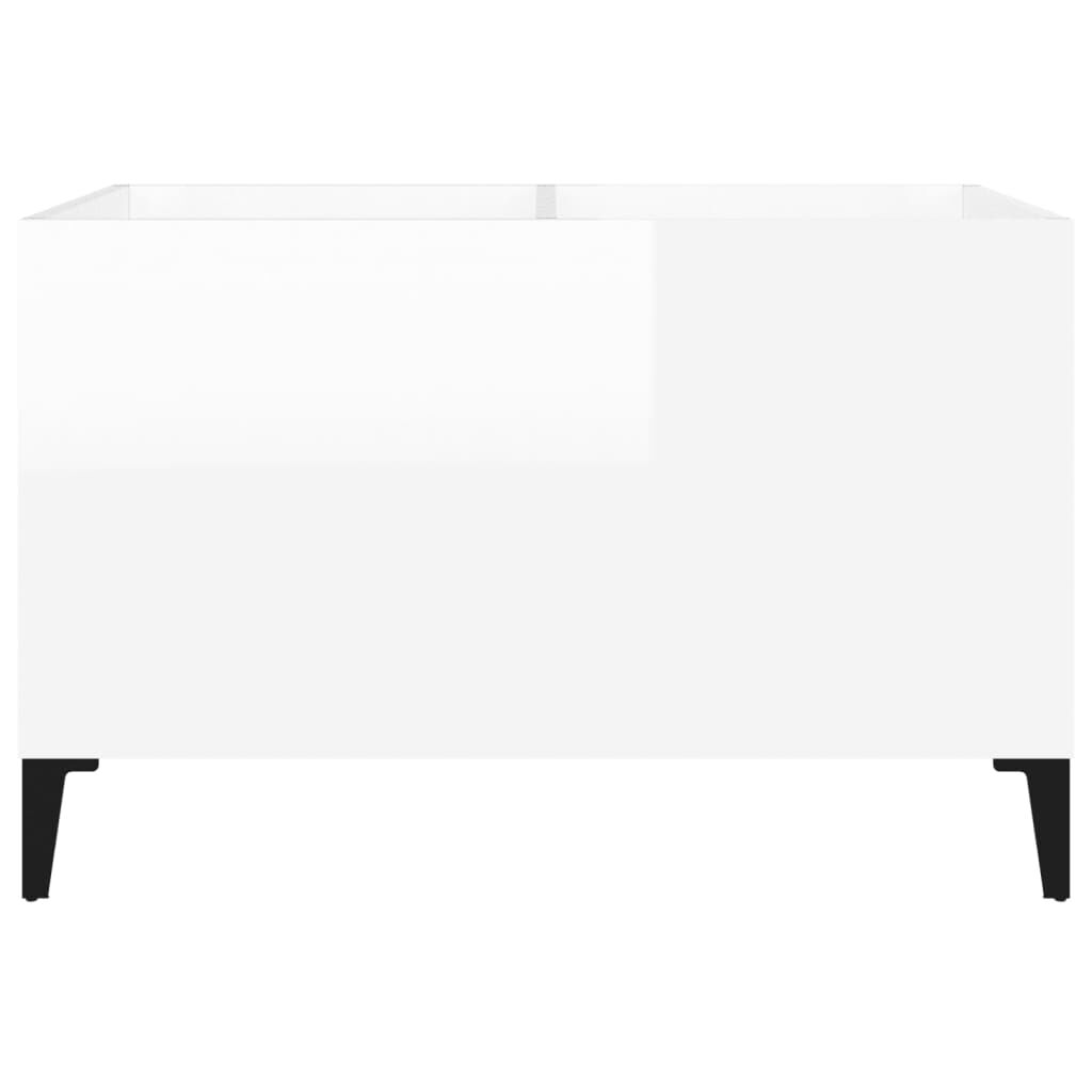 vidaXL Δισκοθήκη Γυαλιστερή Λευκή 74,5x38x48 εκ. Επεξεργασμένο Ξύλο