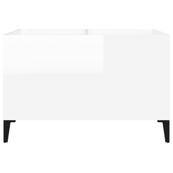 vidaXL Δισκοθήκη Γυαλιστερή Λευκή 74,5x38x48 εκ. Επεξεργασμένο Ξύλο