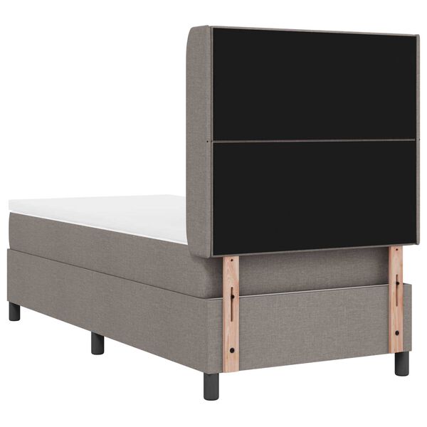 Κρεβάτι Box Spring vidaXL με στρώμα και LED Ταπέ <br>90x190 εκ. Υφάσμα
