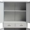 vidaXL Ντουλάπα Γραφείου με 4 Πόρτες Γκρι 90 x 40 x 180 εκ. Ατσάλινη