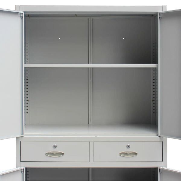 vidaXL Ντουλάπα Γραφείου με 4 Πόρτες Γκρι 90 x 40 x 180 εκ. Ατσάλινη