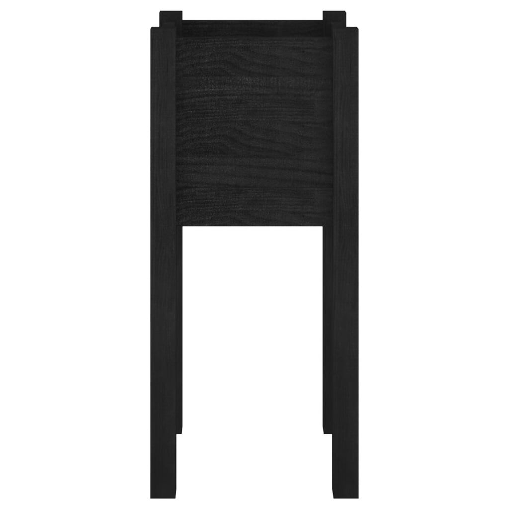 vidaXL Ζαρντινιέρες 2 τεμ. Μαύρες 31 x 31 x 70 εκ. από Μασίφ Πεύκο