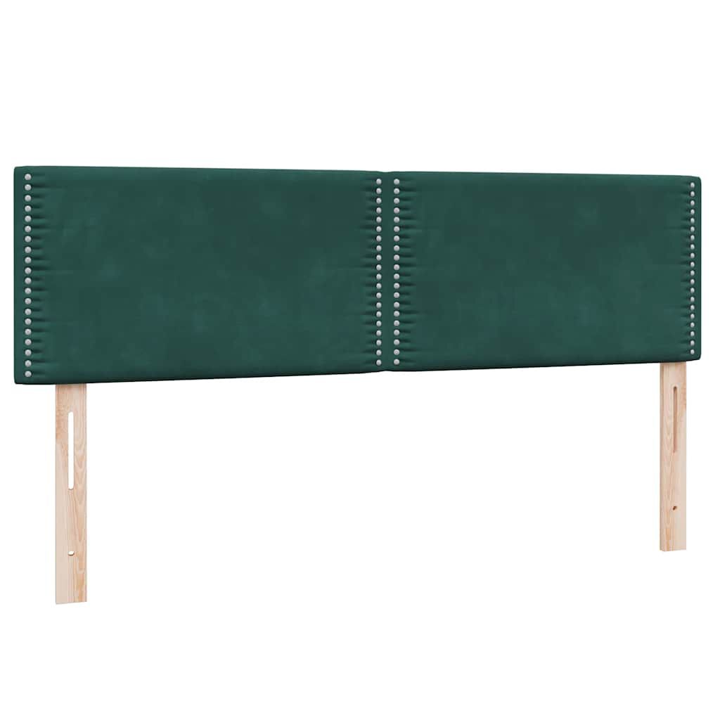 vidaXL Box Spring Κρεβάτι με στρώμα Σκούρο πράσινο 140x220cm Βελούδινο