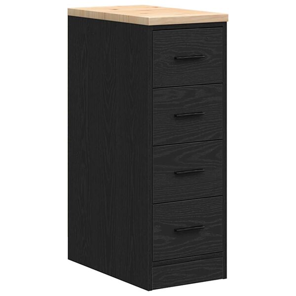 vidaXL ντουλάπι αποθήκευσης γκαράζ μαύρο 30x51x85 εκ μασίφ ξύλο πεύκο