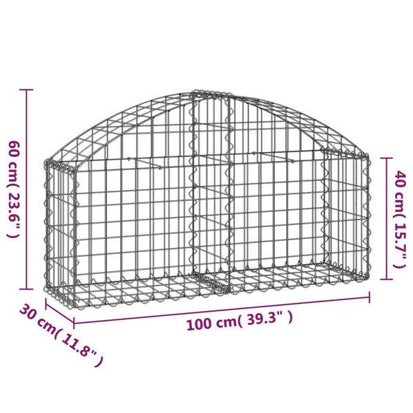 vidaXL Συρματοκιβώτιο Τοξωτό 100x30x40/60εκ. από Γαλβανισμένο Χάλυβα