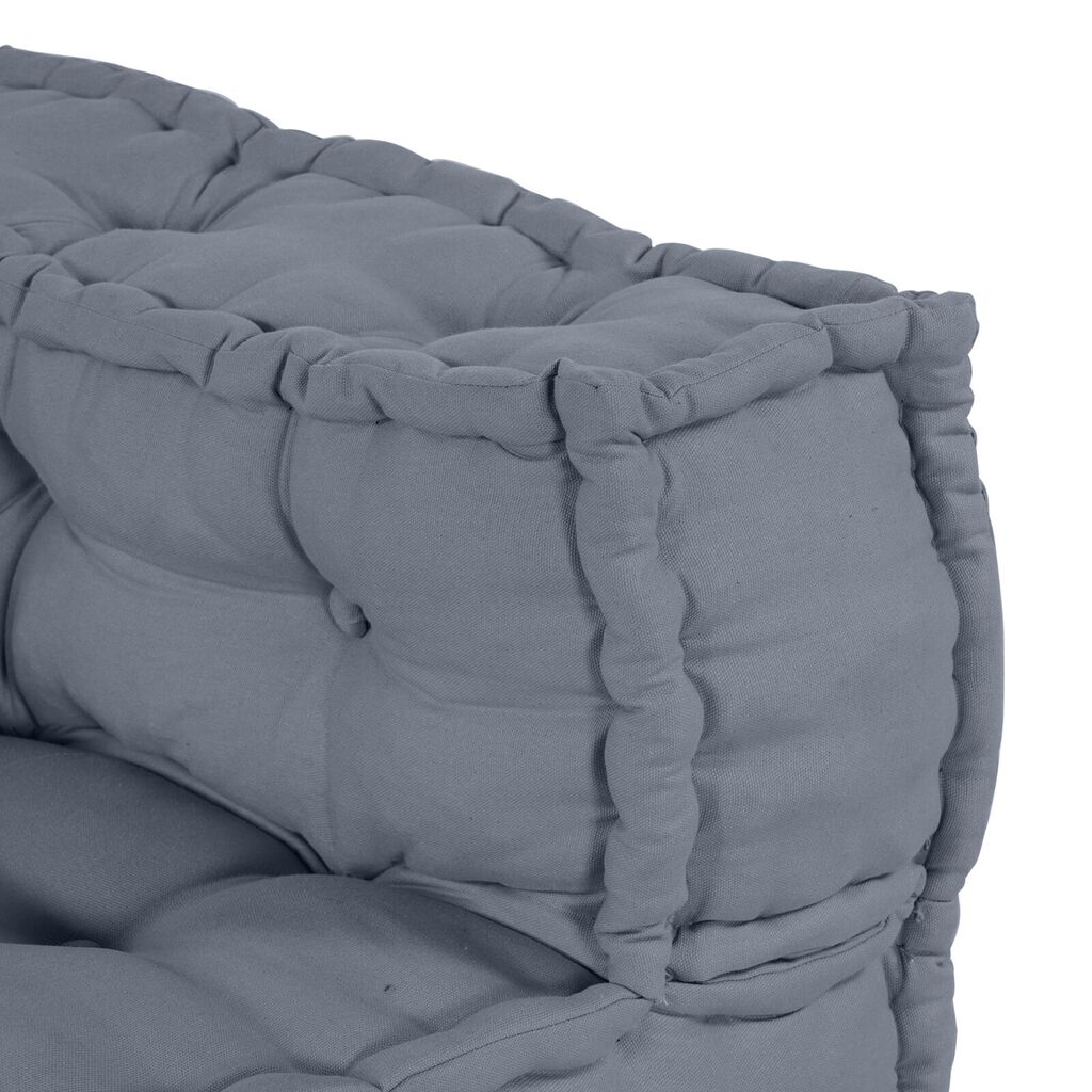 vidaXL Σαλονιού 4 Καθισμάτων Modular Pouffe Σαφάρι Γκρι Ύφασμα