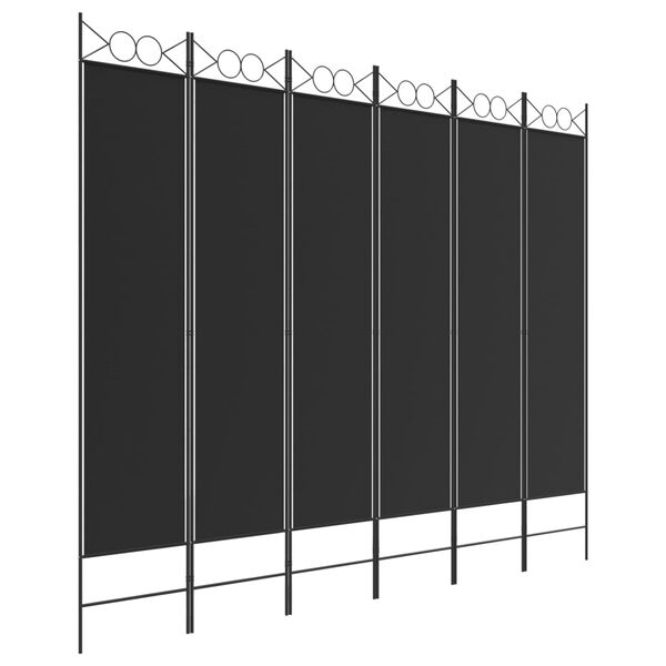 vidaXL Διαχωριστικό Δωματίου με 6 Πάνελ Μαύρο 240x200 εκ. από Ύφασμα