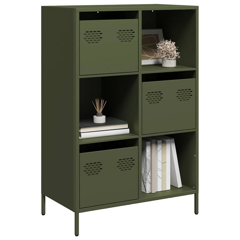 vidaXL Ντουλάπι Πράσινο Λαδί 68x39x103,5 εκ. από Ατσάλι