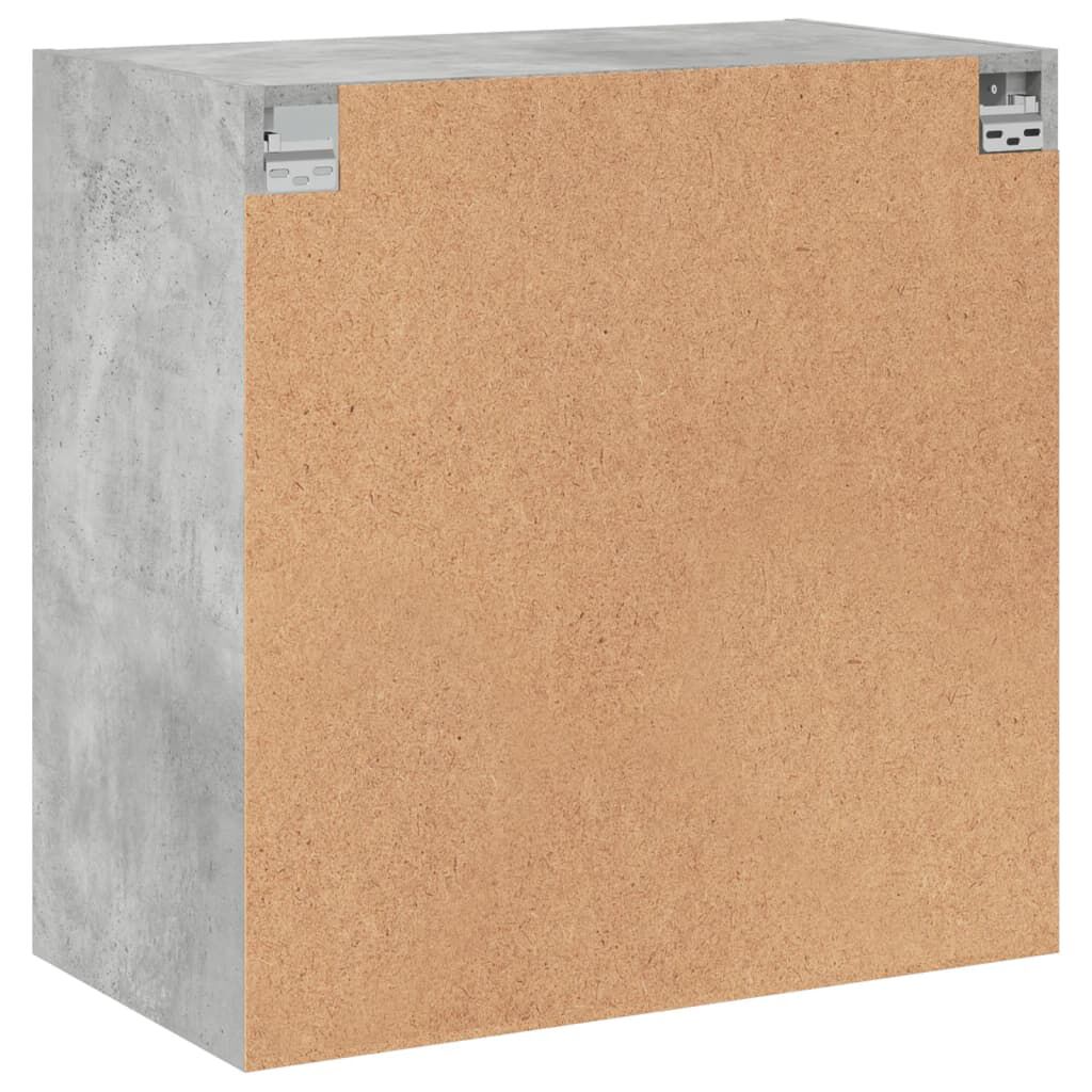 vidaXL Ντουλάπι Τοίχου Γκρι Σκυροδ. 68x37x68,5εκ με Γυάλινες Πόρτες