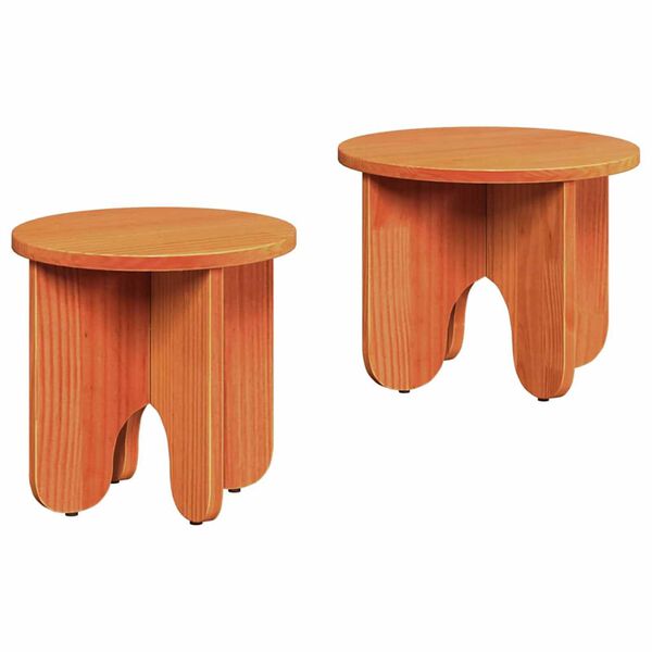 vidaXL Τραπεζάκι σαλονιού 2 pcs Καφέ κεριού 39.5 x 39.5 x 30 εκ.