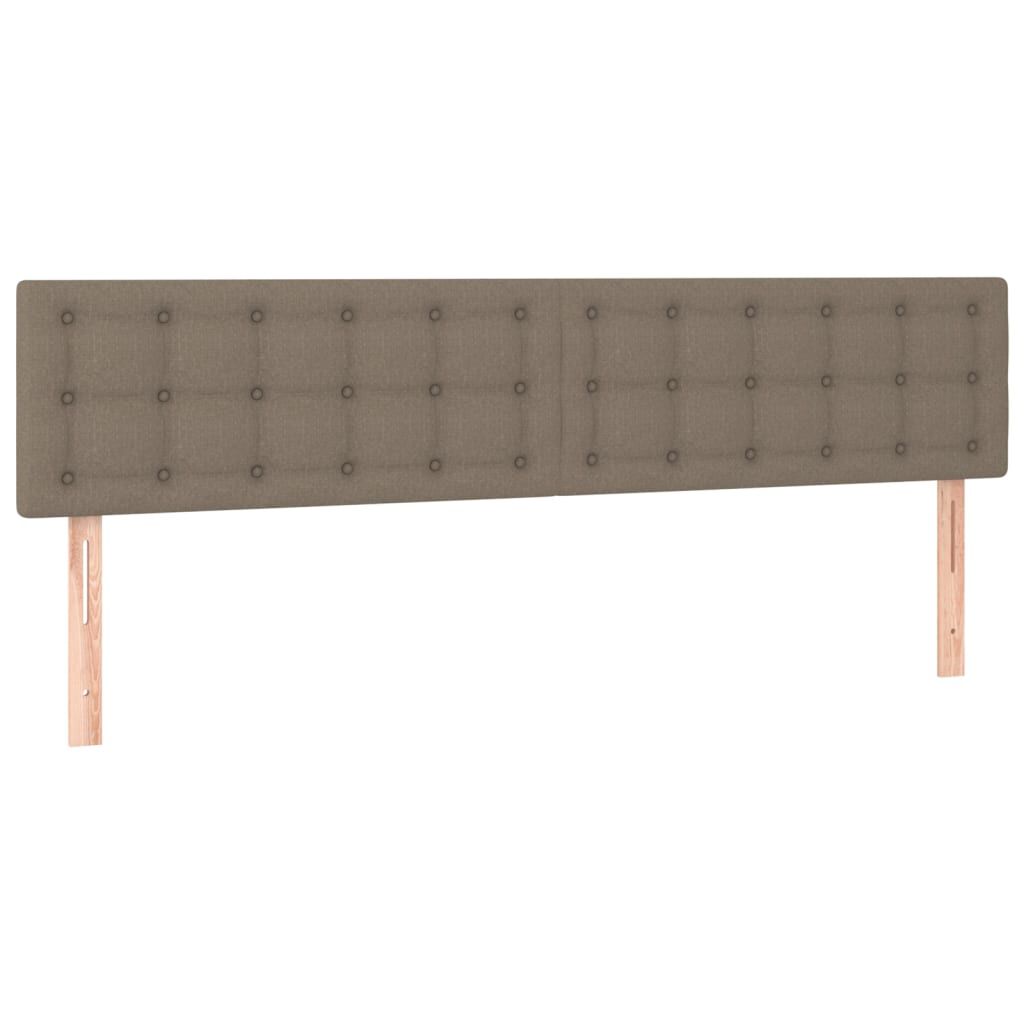 vidaXL Κρεβάτι Boxspring με Στρώμα & LED Taupe 180x200 εκ. Υφασμάτινο