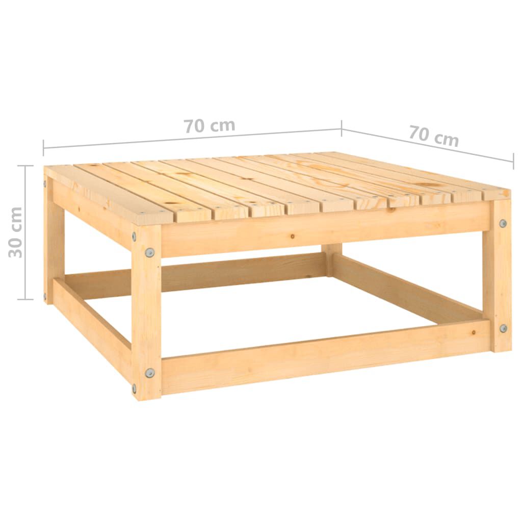 vidaXL Υποπόδιο Κήπου 70 x 70 x 30 εκ. από Μασίφ Ξύλο Πεύκου