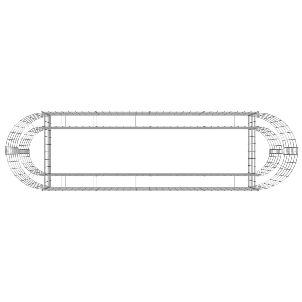 vidaXL Συρματοκιβώτιο-Γλάστρα Υπερυψωμένη 190x50x50 εκ. Γαλβαν. Ατσάλι