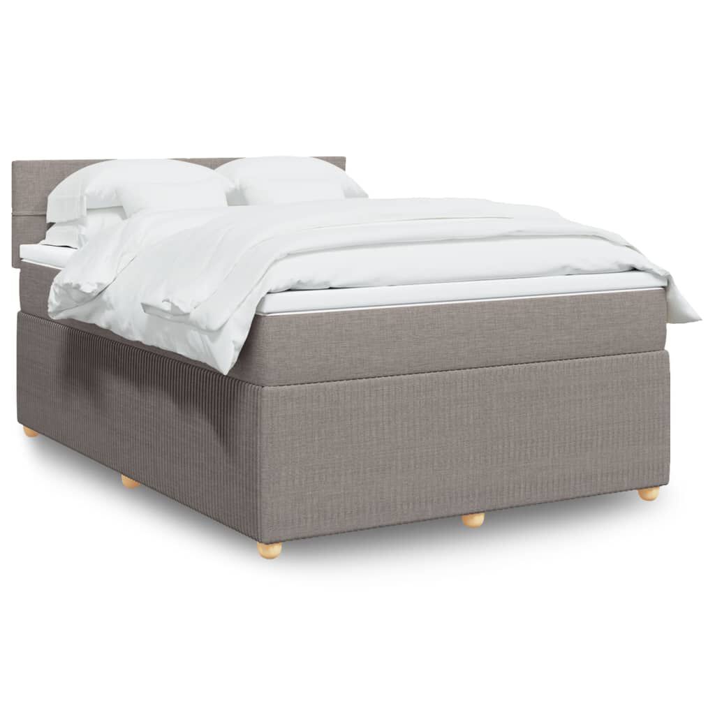 vidaXL Κρεβάτι Boxspring με Στρώμα Taupe 160x200 εκ. Υφασμάτινο